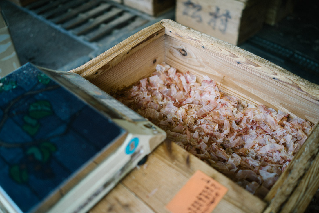 Highest grade bonito flakes, the basis of most Japanese dishes. They dry, smoke and let to ferment bonito filets for 8 months!