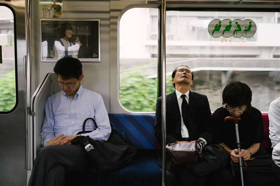 Local train to Kamakura; it took about 40 minutes which is more than enough to catch some zzzs.