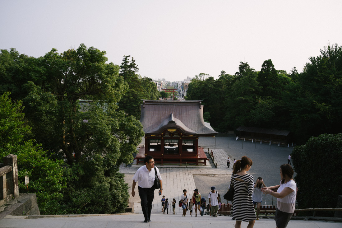 Kamakura main street seen from above.