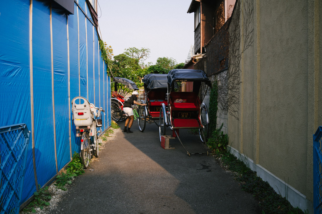 The end of the day for the rickshaws.