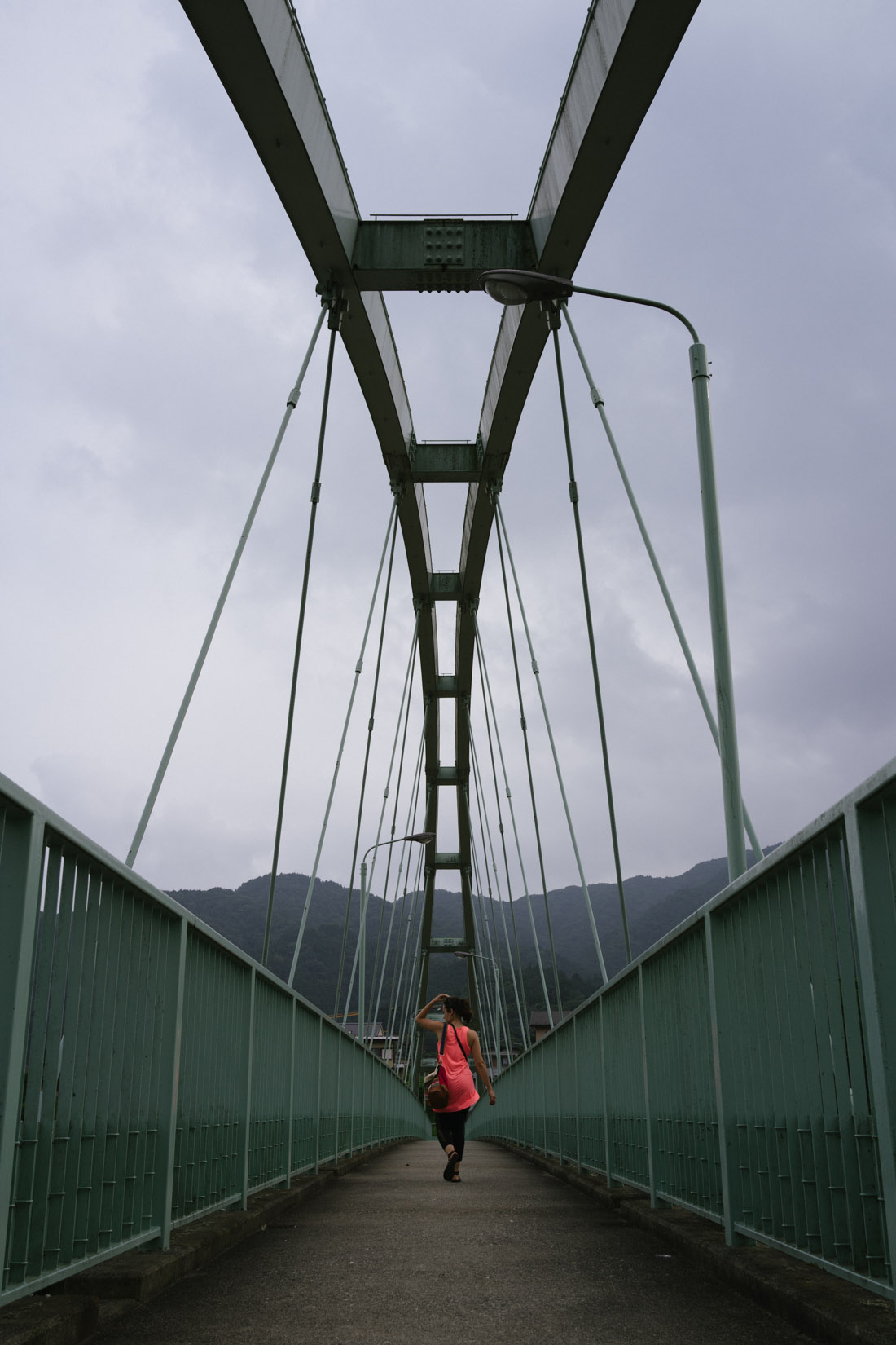 Crossing the bridge to the right side of town.