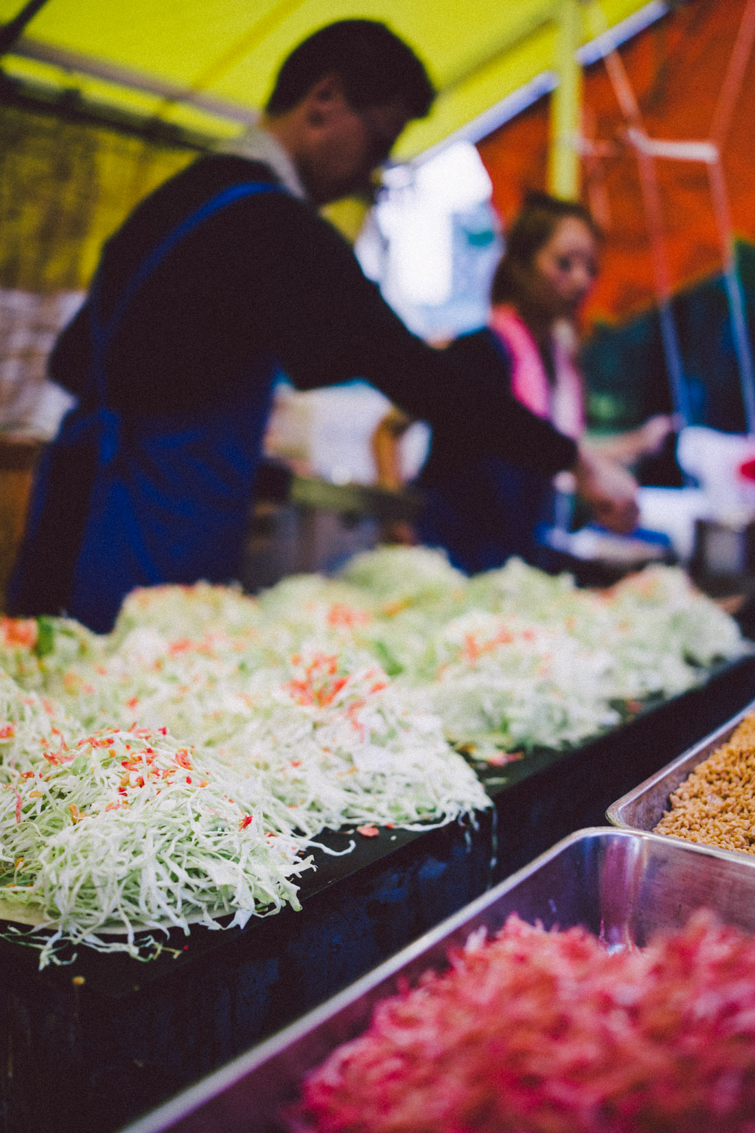 Getting some okonomiyaki done.