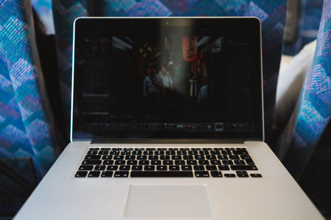 The bullet train is so silent and such a smooth ride that it makes the perfect opportunity to edit some photos.