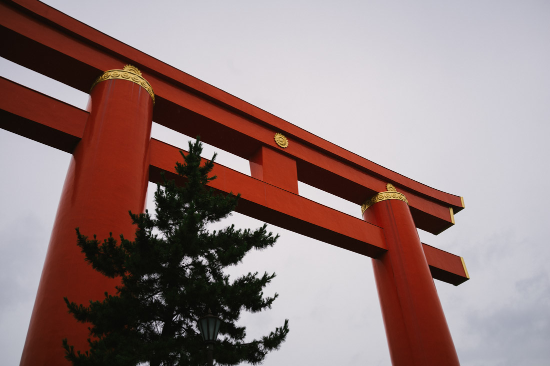 Giant tori at the entrance of Okazaki park.