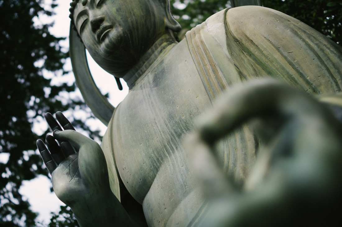 Giant Buddha statue near Konkaikomyo-ji cemeteries.