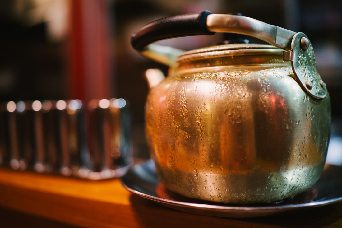 Free cold tea, as most restaurants have in the hot summer.