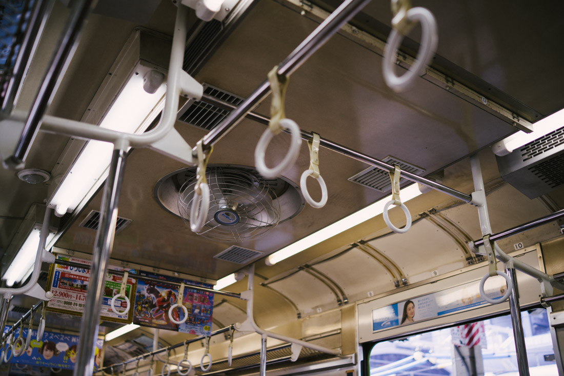 In some local trains there’s no air conditioning but the good old fan!