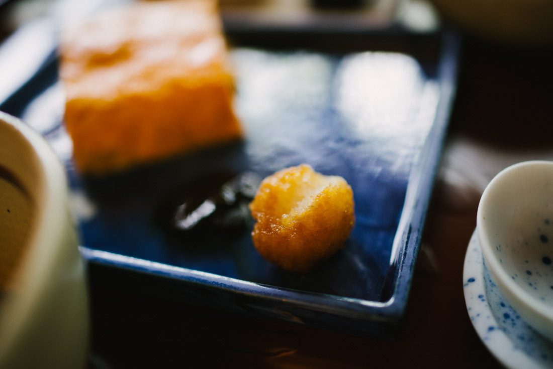 Tamago with radish.