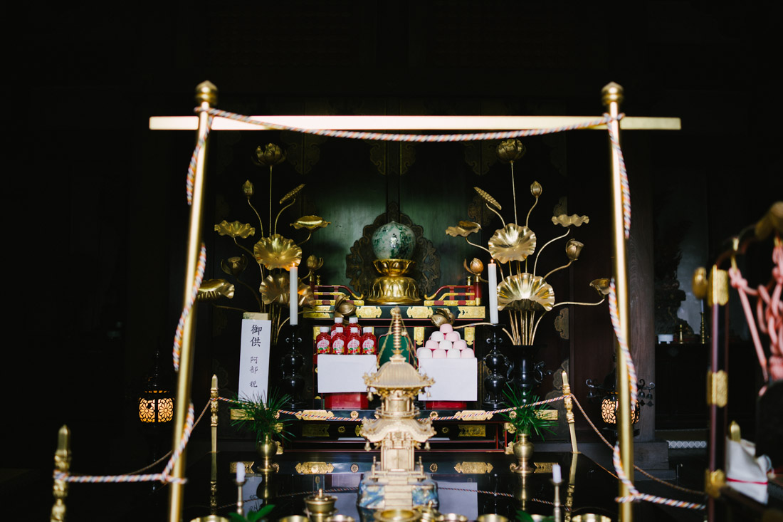 One of the very few altars we could photograph, complete with cherry soda and traditional sweets.